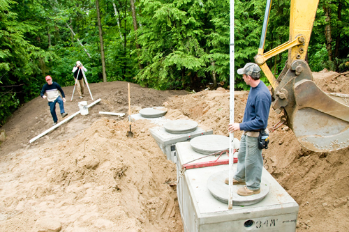 Septic tank leveling